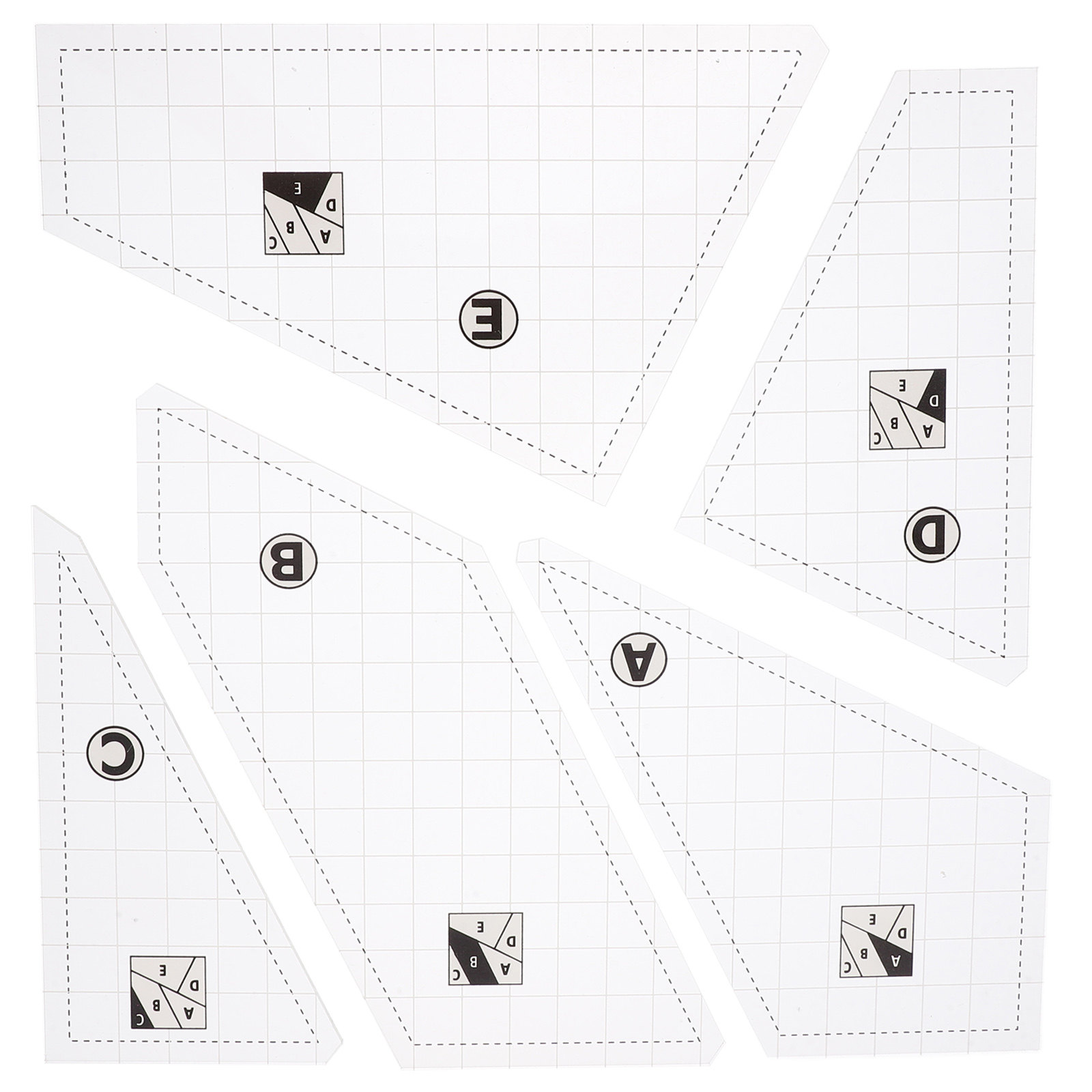 Sewing Gauge Ruler - 5Pcs Quilting Template Set Acrylic Patchwork